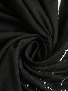 ROMWE MEN Goth 男士哥特复古十字架印花二合一长袖T恤 - 黑色 - 查看 8