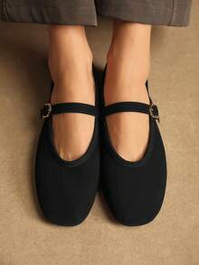 Rosivie 女士搭扣设计休闲时尚平底鞋 - 黑色 - 查看 4