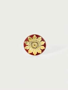 Glisma Anello aperto da donna, abbigliamento, stile old money, metallico/texture, gemma, per mamma/donna/ragazza/madre, premium, vintage, elegante, San Valentino, regalo - Rosso - Visualizzare 2