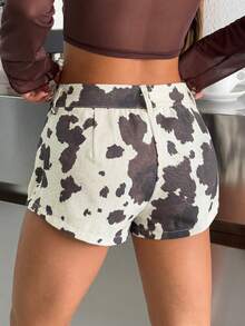 Muchica 女士新款奶牛纹超低腰短裤，夏季 - 彩色 - 查看 2