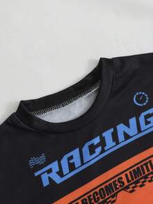 SHEIN Kaos Lengan Panjang Bayi Laki-laki Motif Mobil Balap & Huruf, Cocok untuk Dipakai Sehari-hari - MultiWarna - View 6