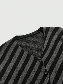 ROMWE Goth 女士哥特风条纹开衫