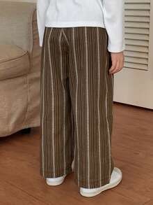 DAZY Young Boys' Casual Loose Striped Pants - Brown - View 5