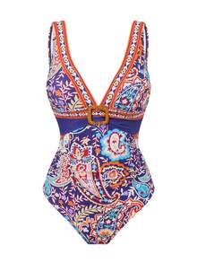 Florisole Sexy Printed One-Piece Swimsuit, Slimming & Elongating, Spring/Summer - Multicolor - View 1