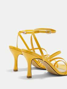 CUCCOO CURVES Plus Size Wide Width Elegant Sexy Multi-Strap Sandals, Suitable For Daily Outdoor Wear In Summer Valentine's Day - Yellow - View 9
