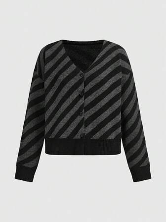 Gothic Style Striped Cardigan For Women