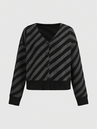 Gothic Style Striped Cardigan For Women
