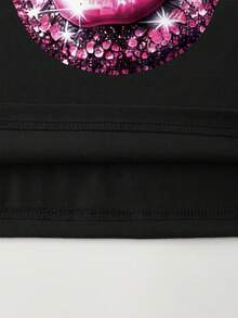 ROMWE MEN Men's Street Fashion Casual Lip Print Tank Top - Black - View 6