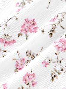 SHEIN MOD Áo nữ cổ chữ V phối ren in hoa, thích hợp mùa hè, lễ tình nhân, dự tiệc, đi biển, nghỉ lễ, tiệc trà, áo thường ngày cho nữ, áo hoa, sinh nhật, lễ hội, đi chơi, dễ thương, lãng mạn, phong cách cổ điển, thanh lịch. - trắng - Xem 6
