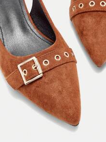 CUCCOO CURVES Women's Fashion Versatile Commuter Wide Fit Flats Valentine's Day - Brown - View 8