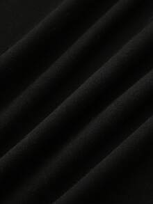 SHEIN PETITE Stylish, Simple, And Elegant Women's Autumn Outfit: A Black Knitted Slim-Fit Base Layer Top Paired With French Retro Plaid Fitted Skirt-Pants And A Black Belt. This Two-Piece Set Is Suitable For Petite Women And Includes A Black Top, Black Base Layer Shirt, Black T-Shirt, And Black Long-Sleeved Plaid Skirt-Pants. - Multicolor - View 5