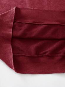 ROMWE MEN Casual 男士复古水洗宽松连帽衫（领口、下摆和肩部接缝处均经过加固处理，防止变形） - 酒紅色 - 查看 5