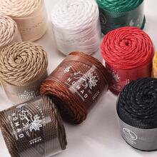 1 pieza 130g Cuerda de cuero sintético de poliéster y algodón de 2MM, hilo de tejido con hecho a mano de 50m, para decoración de pulseras, collares y cuentas de forma cultural y lúdica - Multicolor - Ver 3