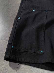 ROMWE MEN Street Life Men's Casual Versatile Denim Shorts, Summer - Black - View 4