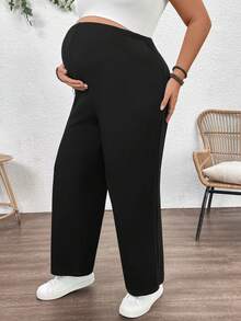 SHEIN Quần bầu cỡ lớn, kiểu dáng thường ngày, màu trơn, cạp chun điều chỉnh được. - màu đen - Xem 5