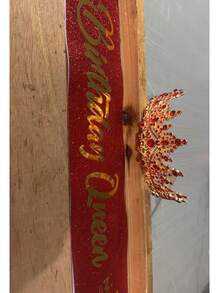 2pcs/Set Birthday Sash Birthday Crown Number Princess Crown Queen Tiara Rhinestone Birthday Headbands Birthday Sash With Pin Happy Birthday Crown And Sash Ribbon For Birthday Party Ball Decoration,Christmas - Multicolor - View 13