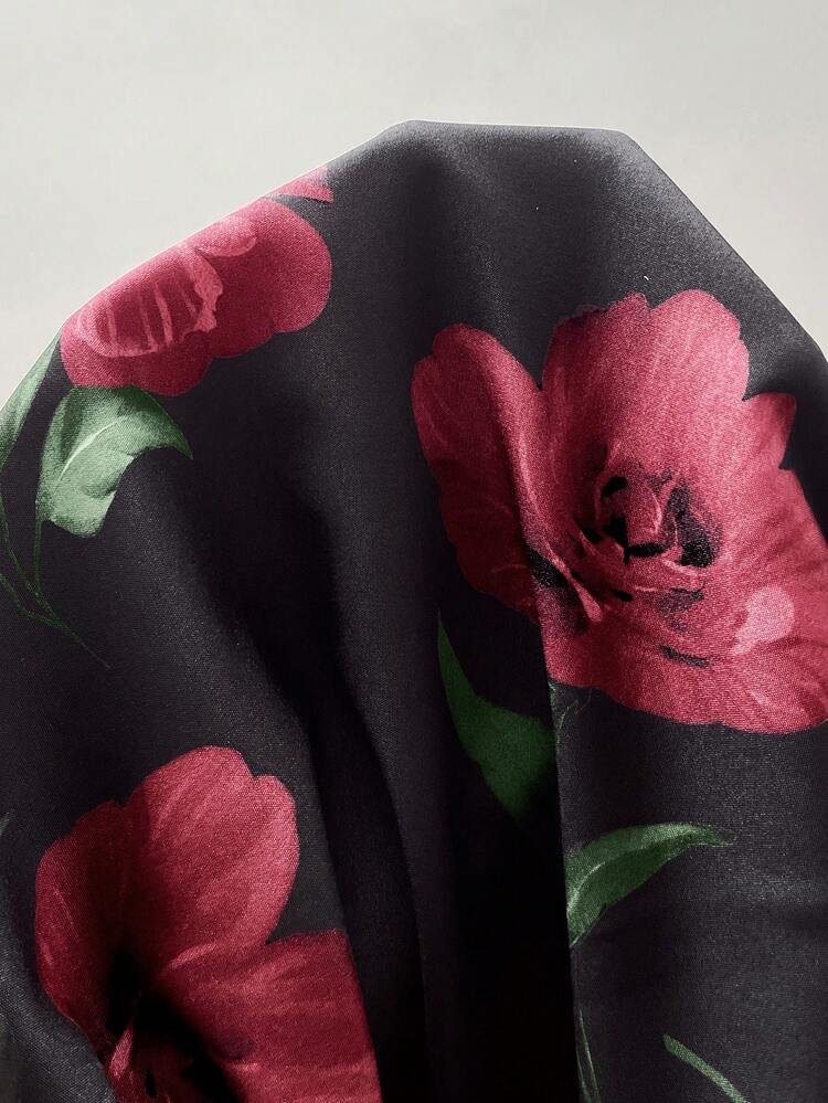 Plus Size Women's Summer Casual Vacation Floral Print Ruffle Sleeve Off Shoulder Blouse, Early Spring/Valentine's Day, Spring Break,Vacation,Holiday,Spring,Going Out,2026 New,Simple And Fashionable For Everyday Wear