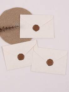 16pcs/Set Vintage Stationery Paper Envelope Set Including 3 Linen Envelopes, 10 Writing Papers, And 3 Sticker Sets With Alphabets Suitable For Invitation Card, Gift Card And Letter Writing - Apricot - View 6