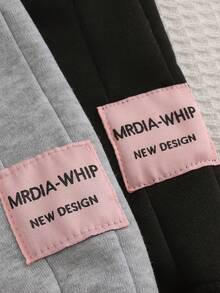 SHEIN 女婴两件套保暖内衬卫衣和休闲裤套装，秋冬季 - 彩色 - 查看 4