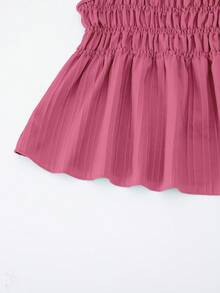 Sparklyn 2pcs/Set Teen GirlCasual Camisole Top And Wide Leg Pants Set, Woven Fabric, Elastic Waist, Summer - Pink - View 5