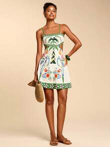 Travachic Women's Casual Tropical Print Vacation Cami Mini Dress - Multicolor - View 3