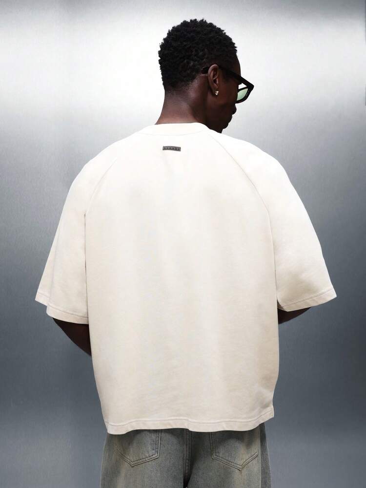 PLAYBOY X SUMWON Boxy Fit Raglan Crew Neck T-Shirt With Logo