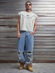 AXEPEAK Men's Loose Fit Casual Comfortable Sleeveless Tank Top, Summer - Black - View 5