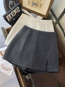 GlowEve CURVE Plus Size Women's Floral Print Casual Skirt Shorts, Versatile For Work, Commute And Daily Wear, Spring/Summer - Dark Grey - View 1