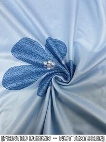 Resyla Floral & Pearl Print, Round Neck Faux Pearl Digital Print Round Neck Women's Printed T-Shirt - Multicolor - View 3