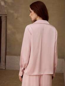 MOTF PREMIUM WOMEN'S COWL NECK RHINESTONE DETAIL BLOUSE, SPRING/SUMMER - Pink - View 3