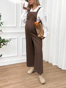 Boho Mama Spodnie ciążowe, casualowe, sprane, vintage, dżinsowe, ogrodniczki, wiosna, Boże Narodzenie, Nowy Rok, Święto Dziękczynienia, dojazdy, wakacje, ukończenie szkoły, szykowne, Y2K, urocze, streetwear, impreza, wesele, eleganckie, biznesowe, casualowe, damskie - Brązowy - Zobacz 5