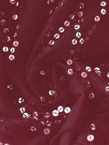 GlowEve CURVE Áo kiểu dài tay thanh lịch cỡ lớn đính sequin tua rua - Đỏ - Xem 5