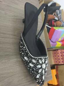 CUCCOO TILAWA 女士尖头水钻装饰优雅高跟鞋 - 黑色 - 查看 15