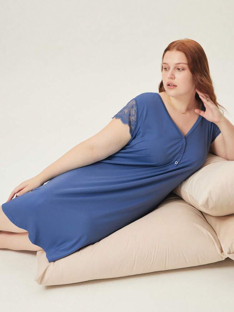 Summer Women Plus Super Soft TENCEL™ Modal With Lace Airy Nightdress Lingerie Slip Dress& Pyjamadressing Summer Dresses For Women