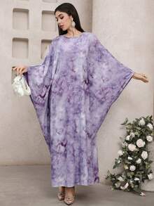 Veilorie Women's All-Over Print Elegant Arabic Style Dress - Multicolor - View 5