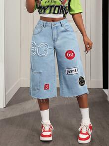 BamGleam Women's Casual Embroidered Denim Jeans - Light Wash - View 4