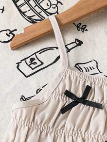 2pcs Young Girl Woven Solid Color Camisole Top And Long Pants Set