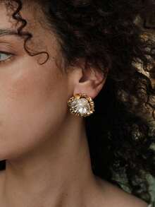 Opalesca Damen Ohrstecker, Outfits, Altes Geld, Perlen, Hochzeit/Braut Accessoires, Fairycore/Fairy, Perle, Herbst/Winter, für Mutter/Frauen/Mädchen, Elegant, Premium