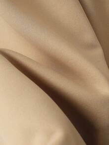 Franclia Women's Khaki Jumpsuit With White Collar, Long Sleeves, And Long Length, Suitable For Spring And Autumn. Features Include: Knitted Fabric, Faux Two-Piece Design, Tie Waist, Contrasting Colors, Elegant Style, Suitable For Daily Wear And Commuting, Versatile And Casual, Pull-On Style, And Shirt-Style Design.