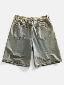 ROMWE MEN Men's Casual Patch Pocket Denim Jeans - Dark Wash - View 2