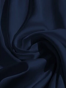 Franclia 女士纯色褶皱纽扣优雅修身长袖衬衫 - 藏蓝色 - 查看 5