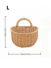 1个装防水藤编收纳篮，壁挂式厨房蒜蓉洋葱架，浴室收纳架，装饰挂架，现代家居收纳必备 - 米色 - 查看 5