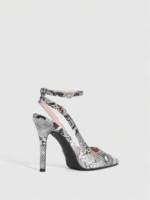 CUCCOO SZL Giày cao gót mũi nhọn, chất liệu da bóng mờ, kiểu dáng tối giản dành cho nữ. - Đen và trắng - Xem 10