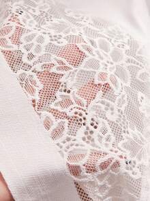 Crystal Vow Quần lót nữ tối giản, màu trơn, phối ren không đường may. - trắng - Xem 5