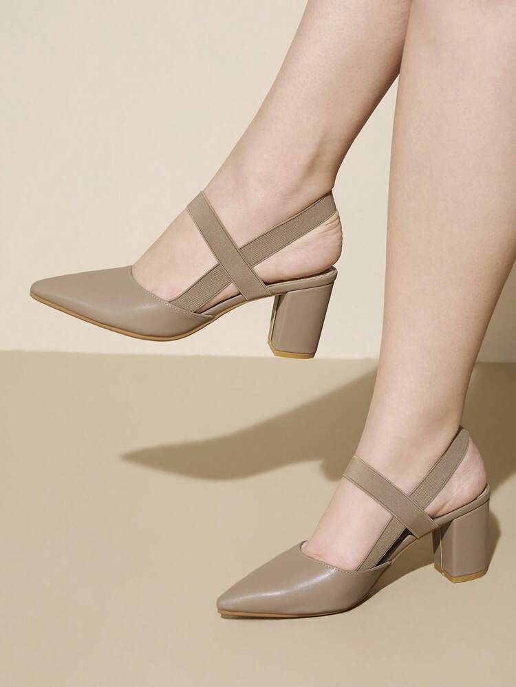 CUCCOO CURVES Talons hauts à la mode avec design croisé à la pointe pour femmes, polyvalents pour un port quotidien