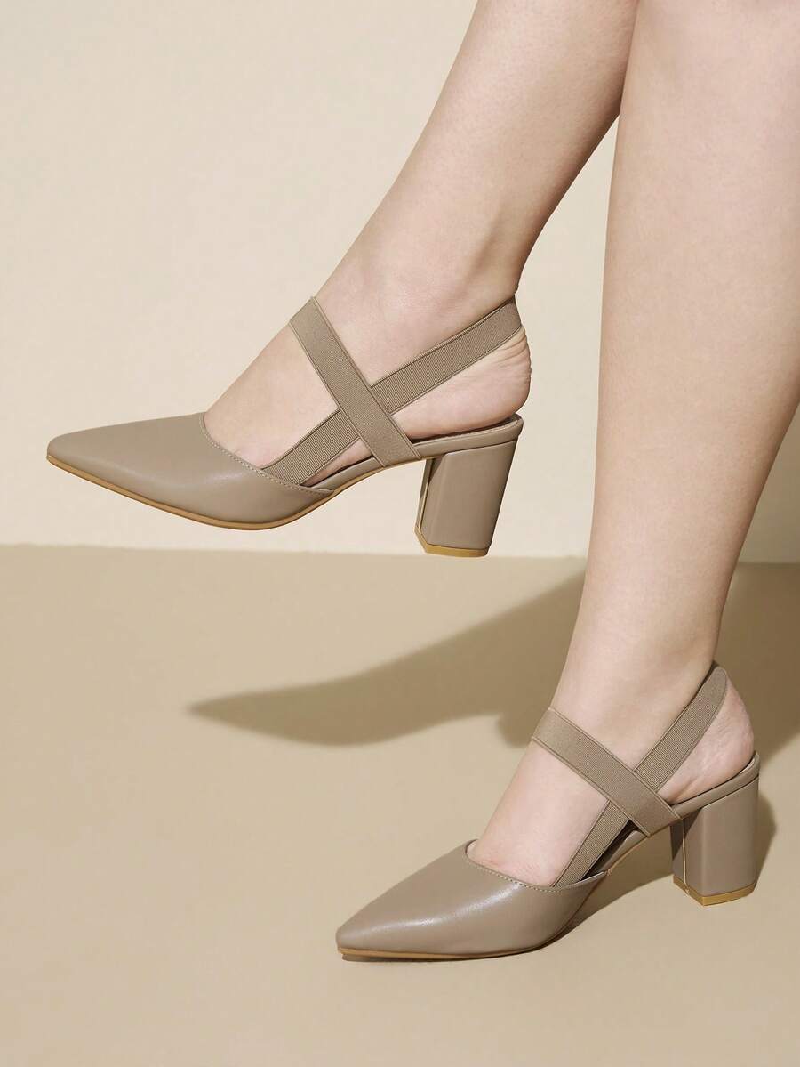 CUCCOO CURVES Women's Pointed Toe Criss-Cross Design Fashionable High Heels, Versatile For Daily Wear Valentine's Day