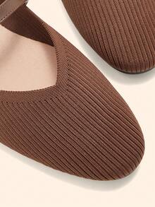 CUCCOO BASICS 女士休闲百搭通勤简约日常搭扣平底鞋 - 棕色 - 查看 9