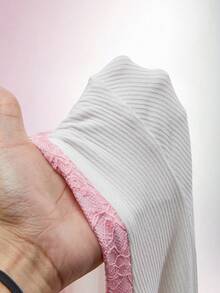 Amplova 2026 New V-Neck Lace Collar Textured Ribbed Skinny Women's Jumpsuit - Multicolor - View 8