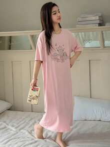 DAZY Tween Girls' Loose Fit Drop Shoulder Casual Comfortable Loungewear Summer - Pink - View 4