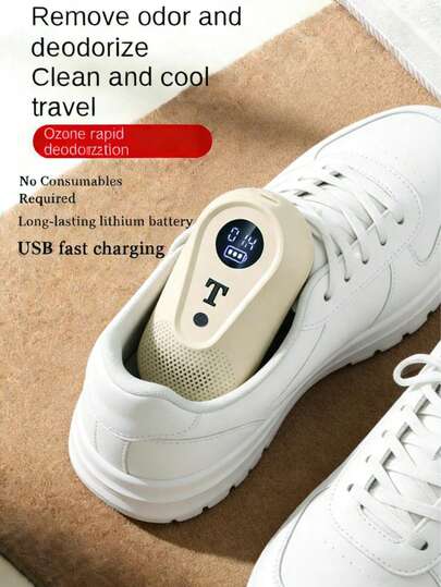 Teckwe Desodorizador y ambientador de gabinete de zapatos alimentado por USB - Desodorizante portátil con batería recargable incorporada de 1200mAh para un uso duradero. Purificador de aire compacto adecuado para armarios, gimnasios, oficinas y cocinas - Elimina olores, mejora la calidad del aire y es perfecto para el almacenamiento.